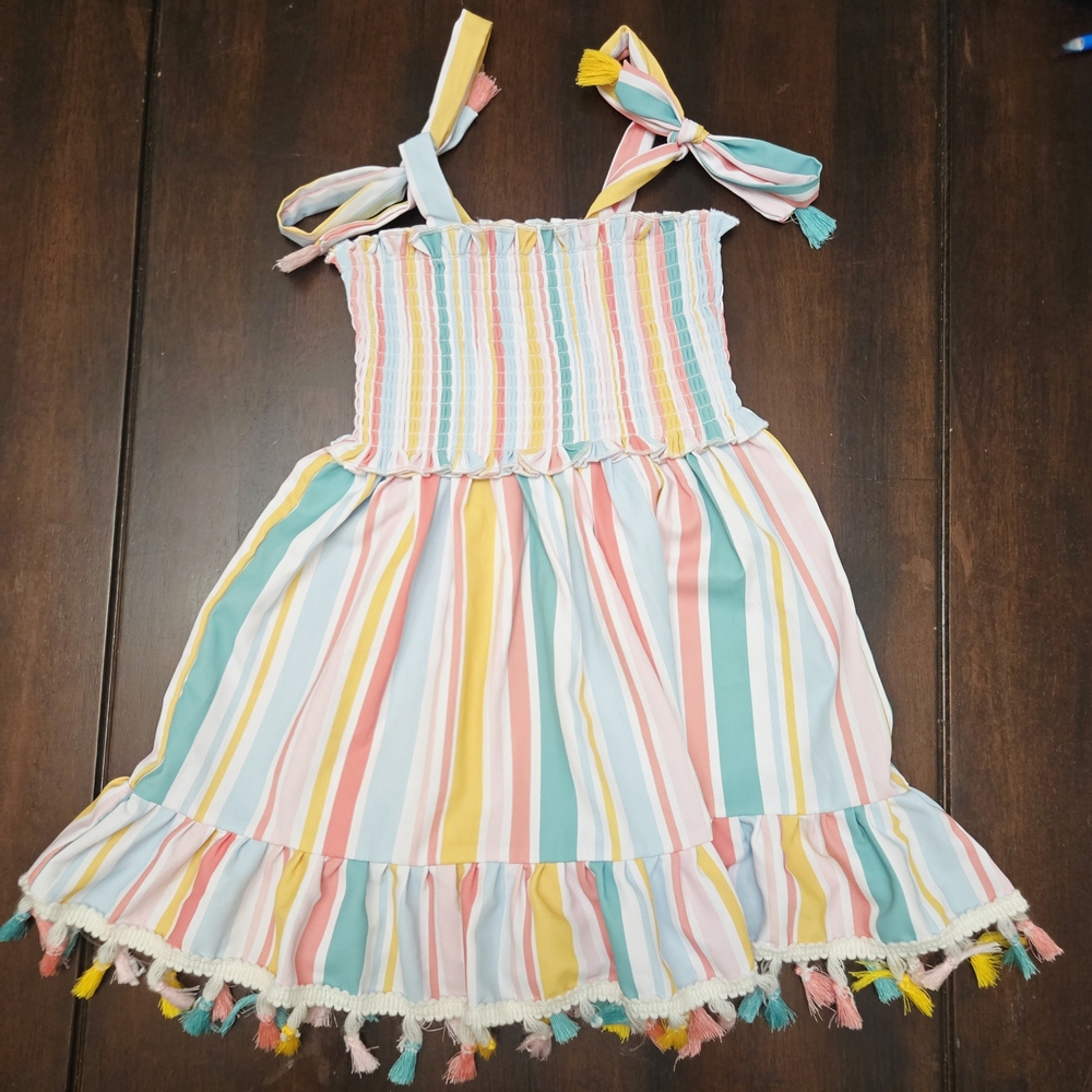 Colorful Striped Kids Dress
